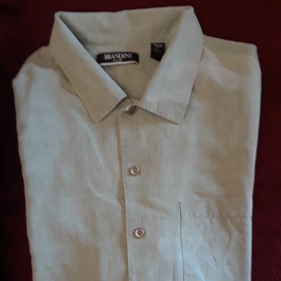 Chemise Manches Longues Brandini En Rayonne - Vérifié Vert - Taille M - Style Décontracté à Boutons